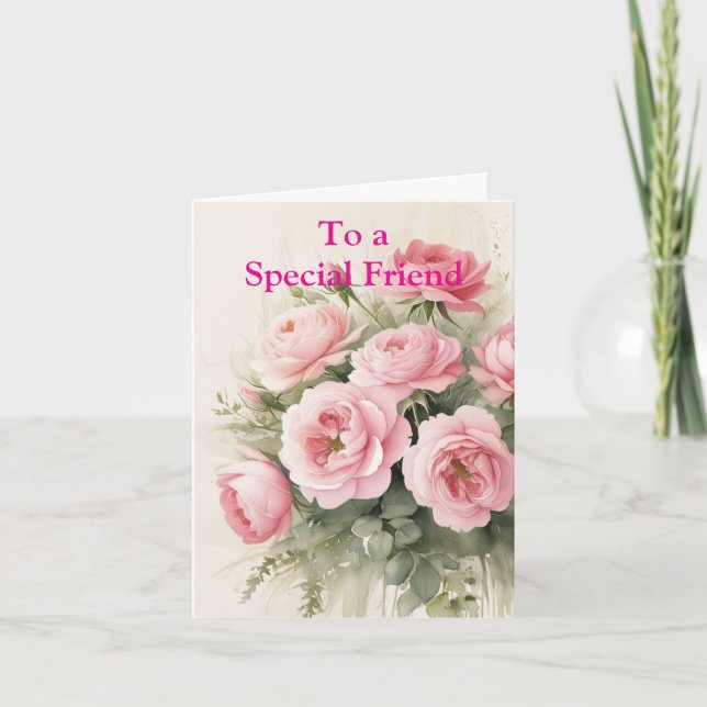 Pour un Ami spécial Rose Red Roses Carte Anniversa (Devant)