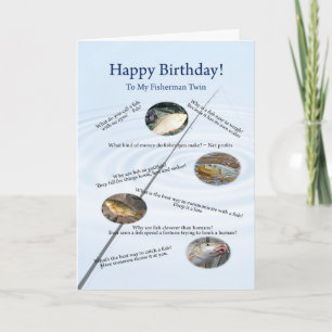 Pour un jumeau, Fishing plaisante carte d'annivers