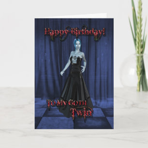 Pour un jumeau Goth, une carte d'anniversaire Vamp