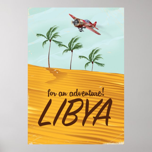 Pour une Aventure ! Affiche de voyage en Libye (Devant)