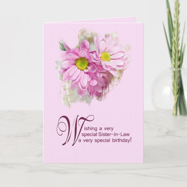 Pour une belle-soeur, une carte d'anniversaire ave (Devant)