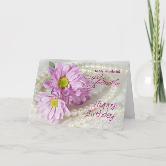 Pour une marraine, une carte d'anniversaire avec m (Devant)
