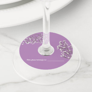 Pour Verre De Vin Étiquette Lavender Floral Wine Glass