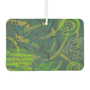 Pour Voiture Désodorisant abstrait feuille d'or verte