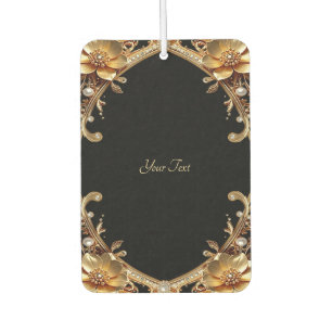 Pour Voiture Désodorisant Fleurs Décoratives en Or