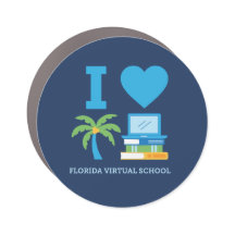 J'aime Florida Virtual School, Navy Car Magnet
