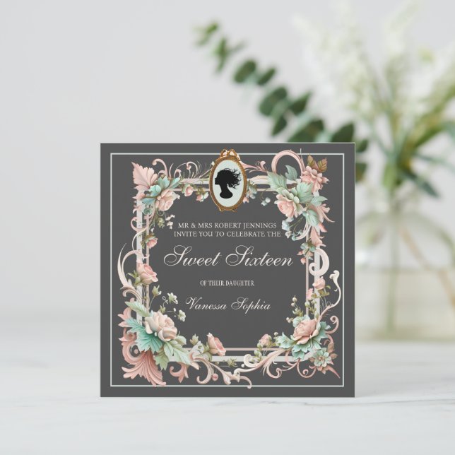 Pourcentage Regency Era Sweet sixteen Invitation (Debout devant)