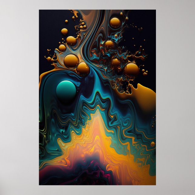 Poured Liquid Art Poster (Front)