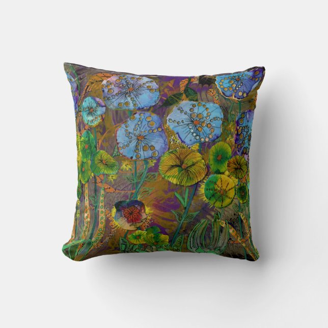 Pouring Colours Throw Pillow (Front)