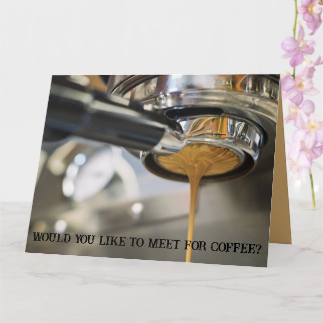 Pouring Espresso from Coffee Machine Like to Meet Card (Orchid)