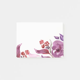 Pourpre d'aquarelle + Notes de post-it florales