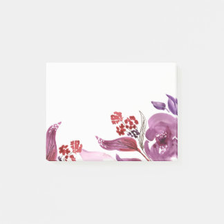 Pourpre d'aquarelle + Notes de post-it florales