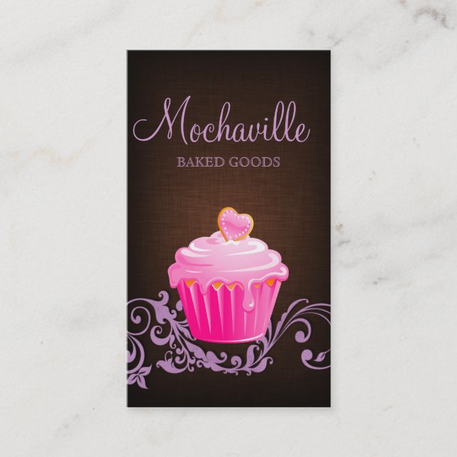 Pourpre de brun de toile de petit gâteau de carte (Devant)