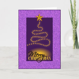 Pourpre de Joyeux Noël et carte de voeux d'or