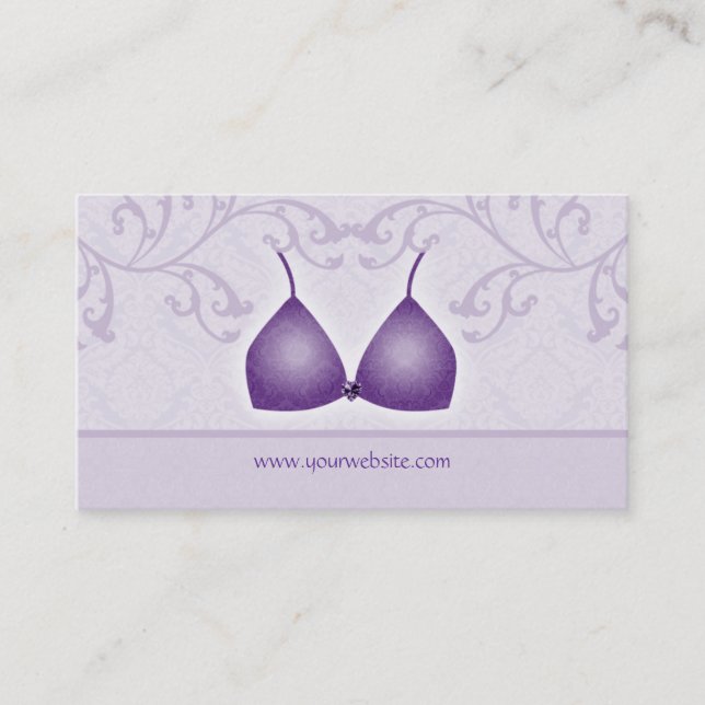 Pourpre de soutien-gorge de damassé de carte de (Devant)