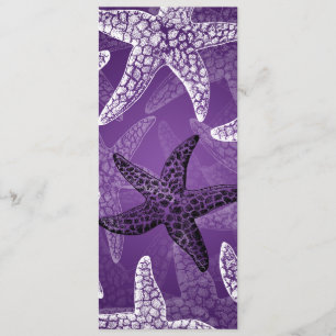 Pourpre d'étoiles de mer de menu de mariage de