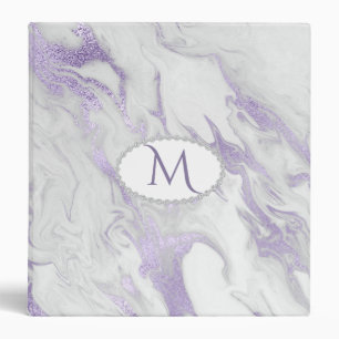Pourpre et classeur décoré d'un monogramme marbré