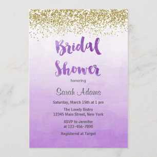 Pourpre et invitation de Fête de la mariée d'or