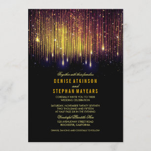Pourpre et invitation de lumières de ficelle de