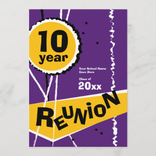 Pourpre et or invitation de la Réunion de classe