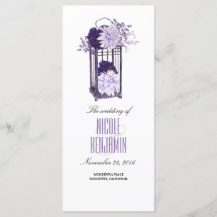 Pourpre et programme floral de mariage de lanterne