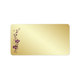 Pourpre, étiquette de adresse vide floral de