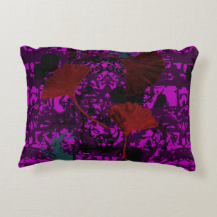 Pourpre grunge de coussin d'accent de Ginkgo de