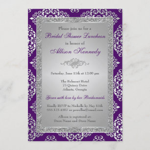 Pourpre, invitation de Fête de la mariée de