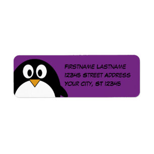 pourpre mignon de pingouin de bande dessinée