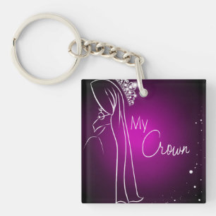 Pourpre mon porte - clé (double face) de carré d