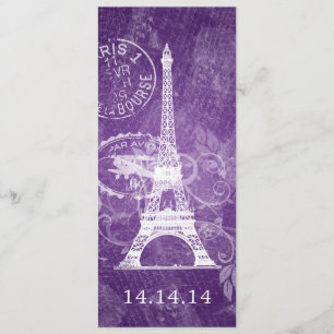 Pourpre romantique de Paris de menu élégant de