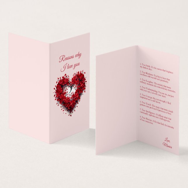Pourquoi je t'aime | Carte Valentine personnalisée (Inside and Outside)