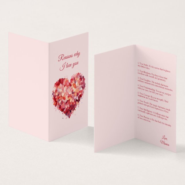 Pourquoi je t'aime | Carte Valentine personnalisée (Inside and Outside)