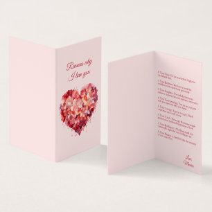 Pourquoi je t'aime Carte Valentine personnalisée