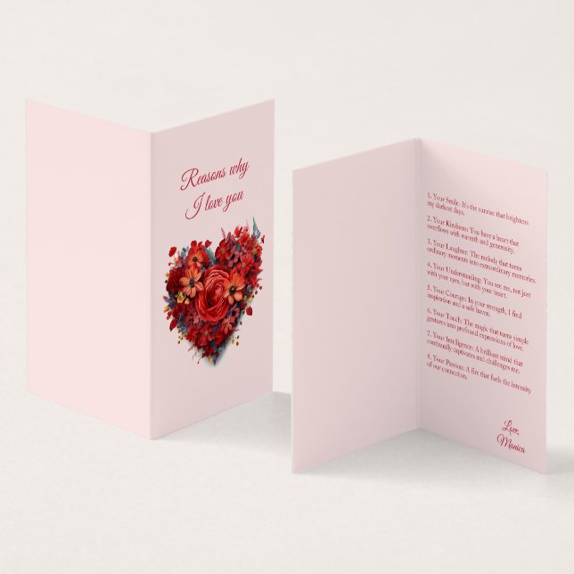 Pourquoi je t'aime | Carte Valentine personnalisée (Inside and Outside)