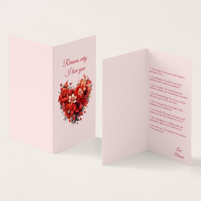 Pourquoi je t'aime | Carte Valentine personnalisée (Inside and Outside)