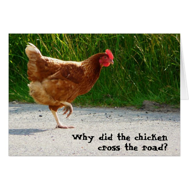 Pourquoi le poulet a-t-il traversé la route ? (Devant horizontal)