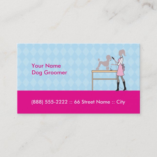Poursuivez le carte de visite 3,5" de groomer x (Devant)