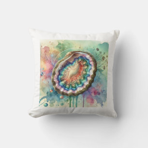 Pourtales abalone 170724AREF126 - Watercolor Throw Pillow