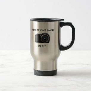 Pousse de tasse de photographe pour l'amusement.