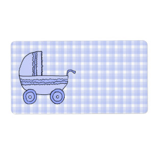 Poussette de bébé. Bleu-clair sur le modèle de