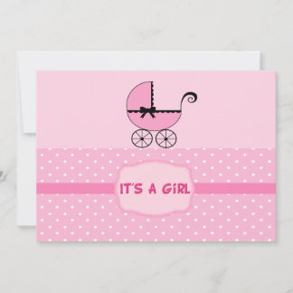 Poussette rose Poussette Douche Invitation