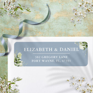Poussière de fleurs de verdure Bleu Mariage Adress