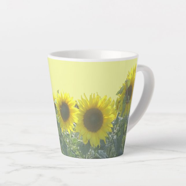 Poussière de tournesol. BC Jaune Latte Mug (Angle droit)