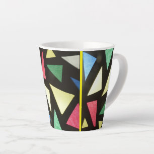 Poussière Motif En Verre Tiré. Mug de latte jaune