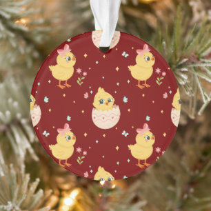 Poussin de Pâques mignon avec motif transparent à