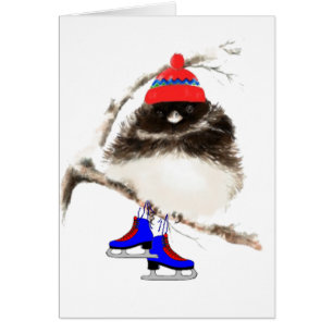 Poussin de patinage drôle, oiseau mignon de sport