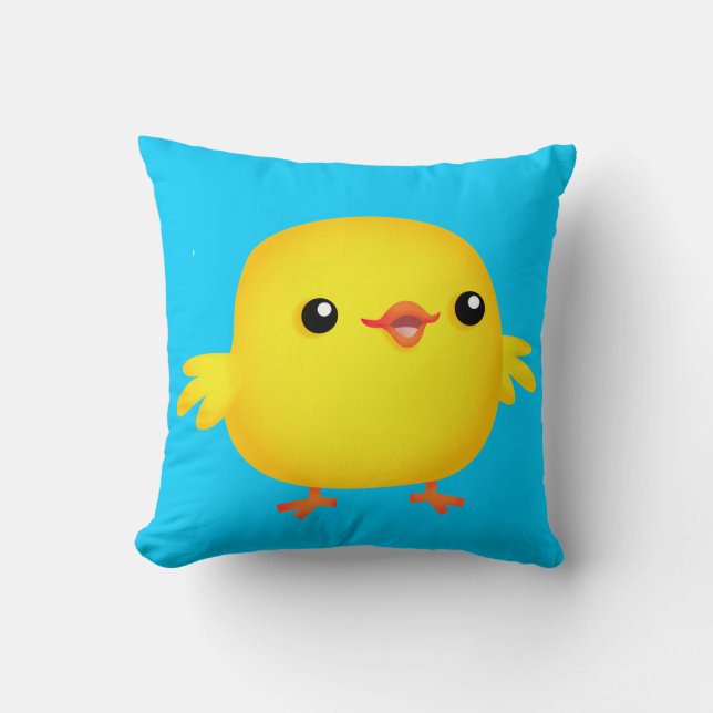 Poussin mignon de bande dessinée :) coussin (Recto)