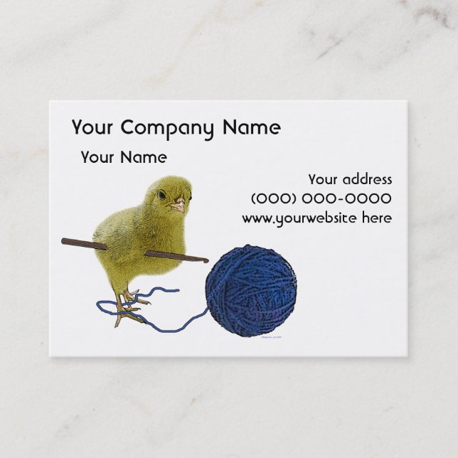 Poussin qui fait du crochet le carte de visite (Devant)