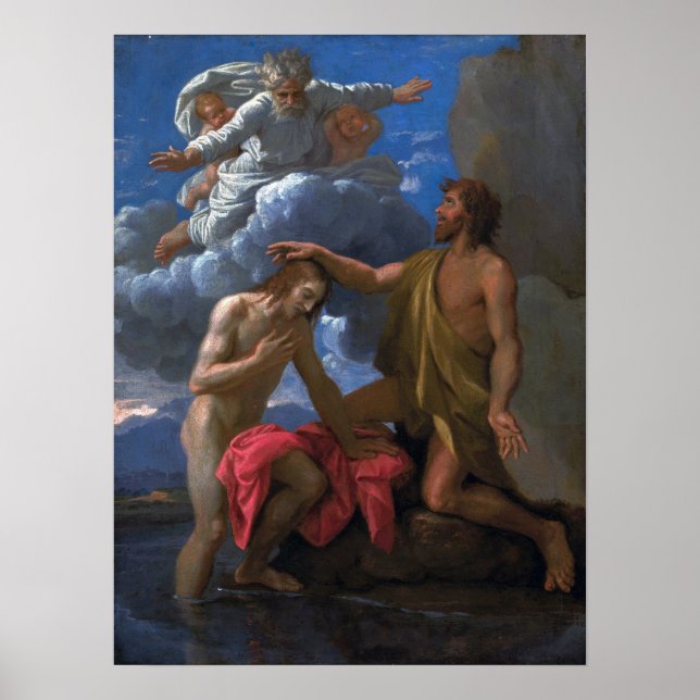 Poussin - Saint John Baptizing Christ Poster (Front)